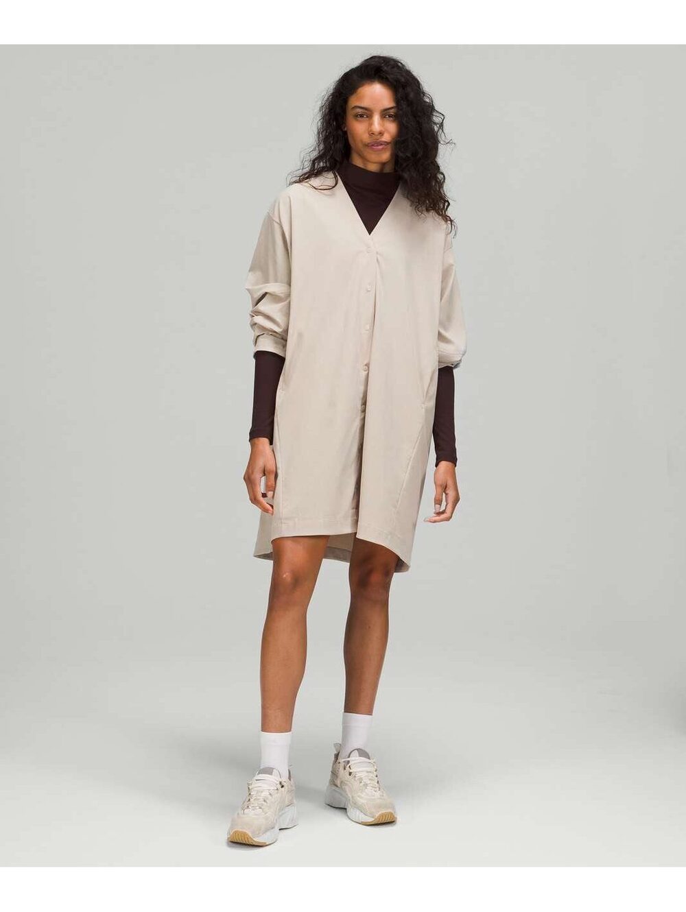 Lululemon WovenAir Button Front Dress 6, Raw Linen LS Utility Shirt Dress
